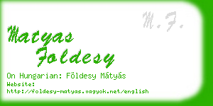 matyas foldesy business card
